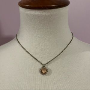 Dainty Pink and Gold Heart Necklace